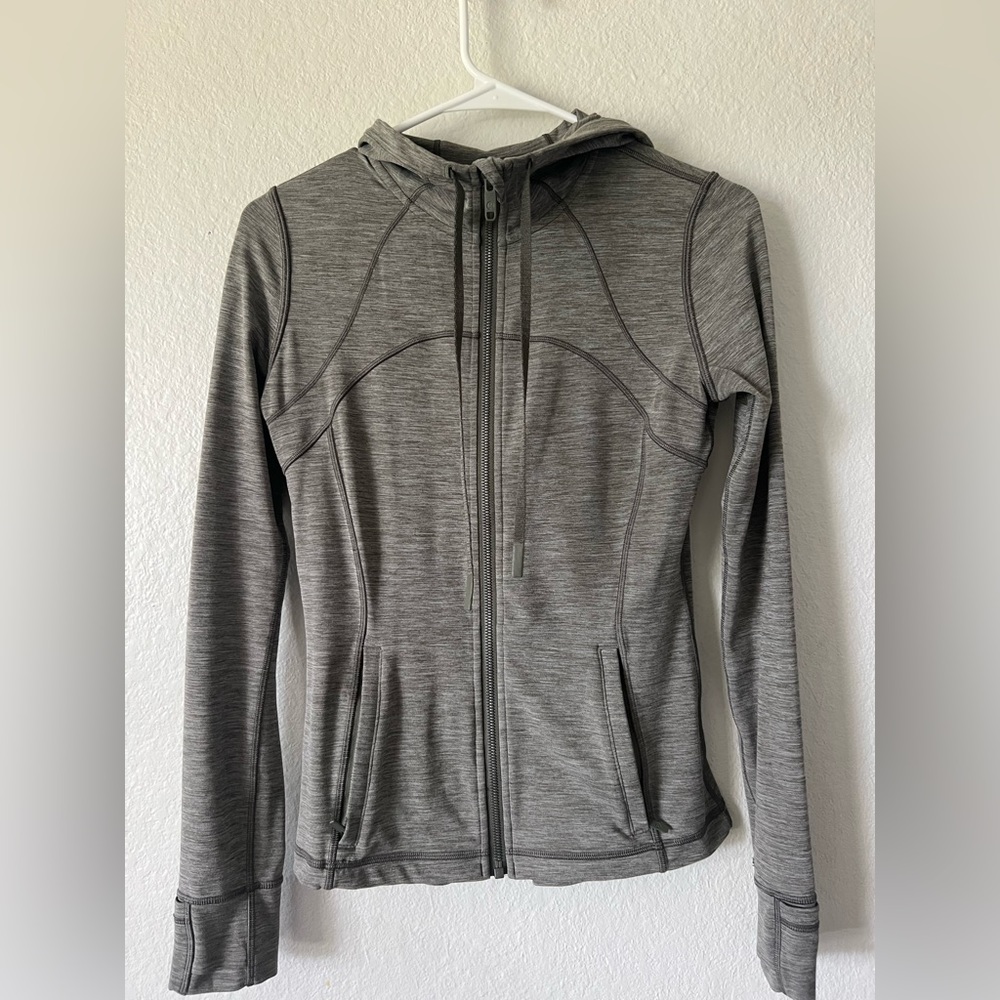lululemon athletica Heather Gray Full‑Zip Hooded Jacket